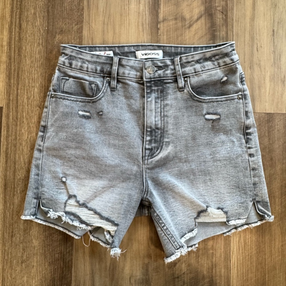 Vigoss Gray Distressed Denim Shorts, like new never worn
